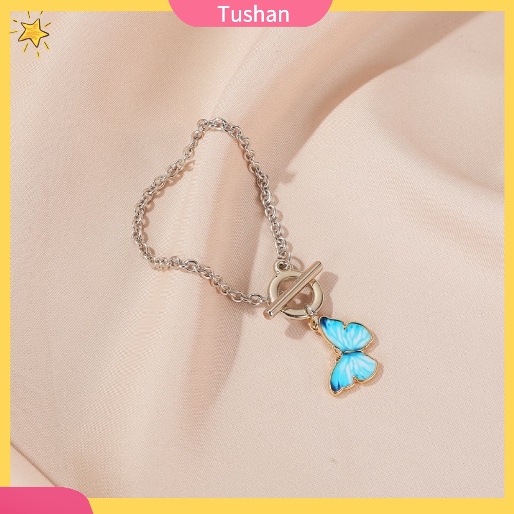 vòng cổ / Vòng Tay / vòng cổ Mặt Hình Bướm Màu Gradient Thời Trang Cho Nữ