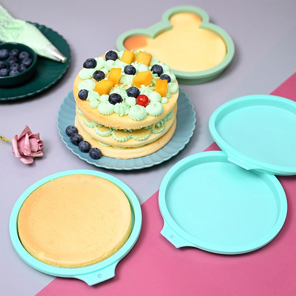 Khuôn Silicone Làm Bánh Hình Tròn Màu Cầu Vồng DIY