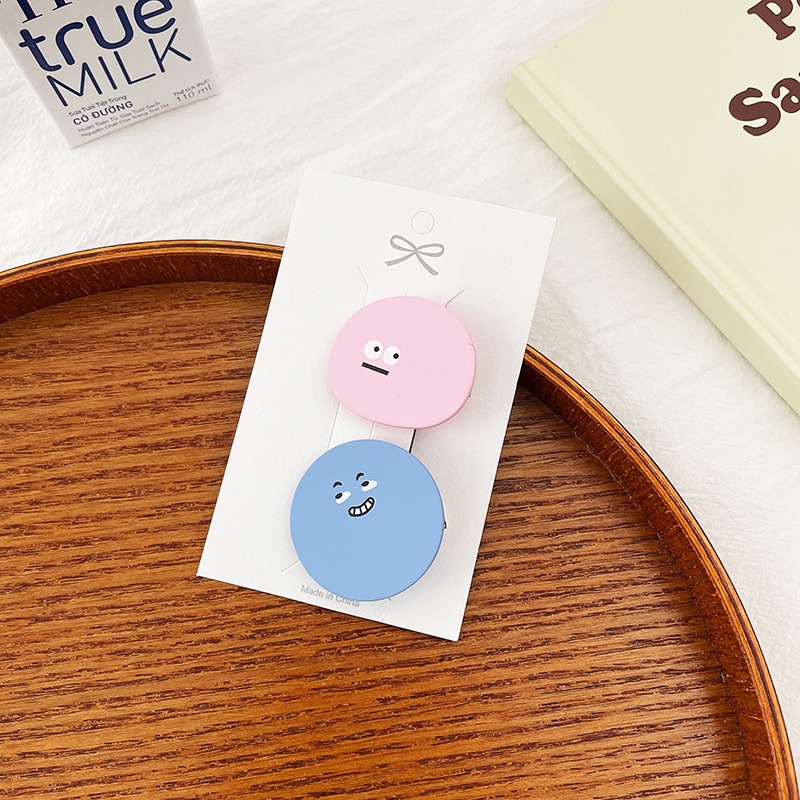 Set 2 kẹp tóc hình mặt cười nhiều màu sắc thời trang cho nữ