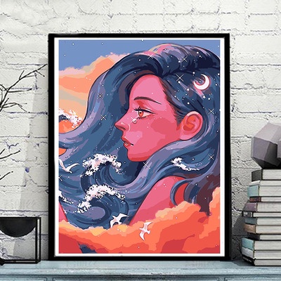 [Sẵn]Tranh Tô Màu Theo Số Anime Nàng Thơ - Tranh Sơn Dầu Số Hóa Cô Gái Thiên Thần | BigBuy360 - bigbuy360.vn