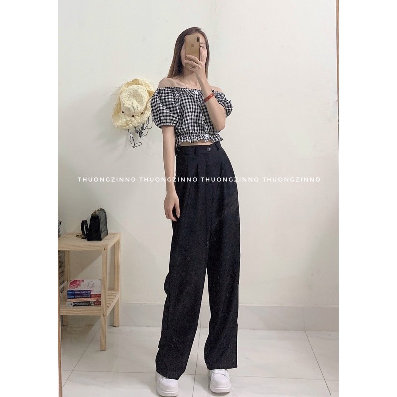 [Ảnh thật/Video] Quần ống rộng hack dáng vải lụa Hàn Phong cách Hàn quốc | BigBuy360 - bigbuy360.vn