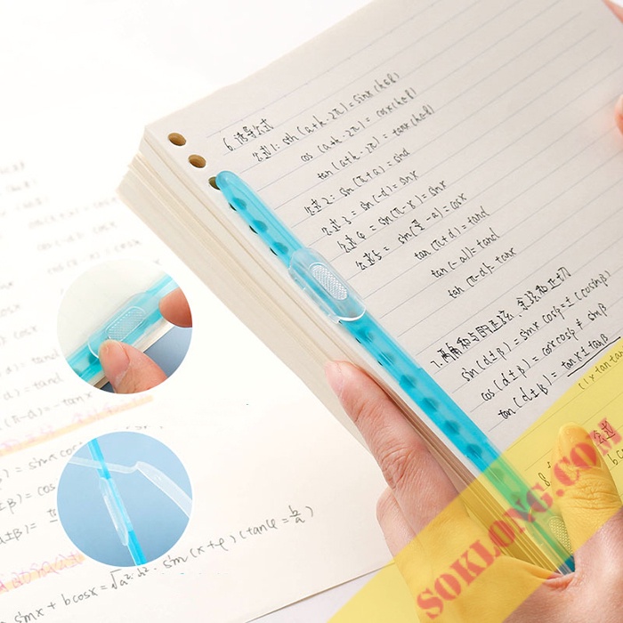 Set 3 thanh cài nẹp tài liệu K50 màu Pastel thanh kẹp đóng gáy sổ A5/B5 tiện lợi