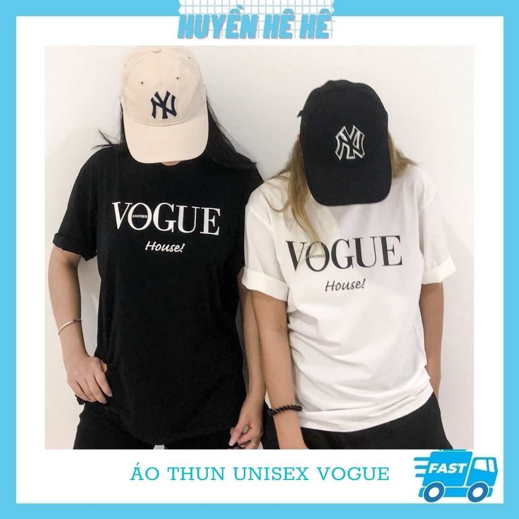 Áo thun tay lỡ VOUGUE, áo phông Unisex nam nữ chất Cotton ovesize form rộng KIM01