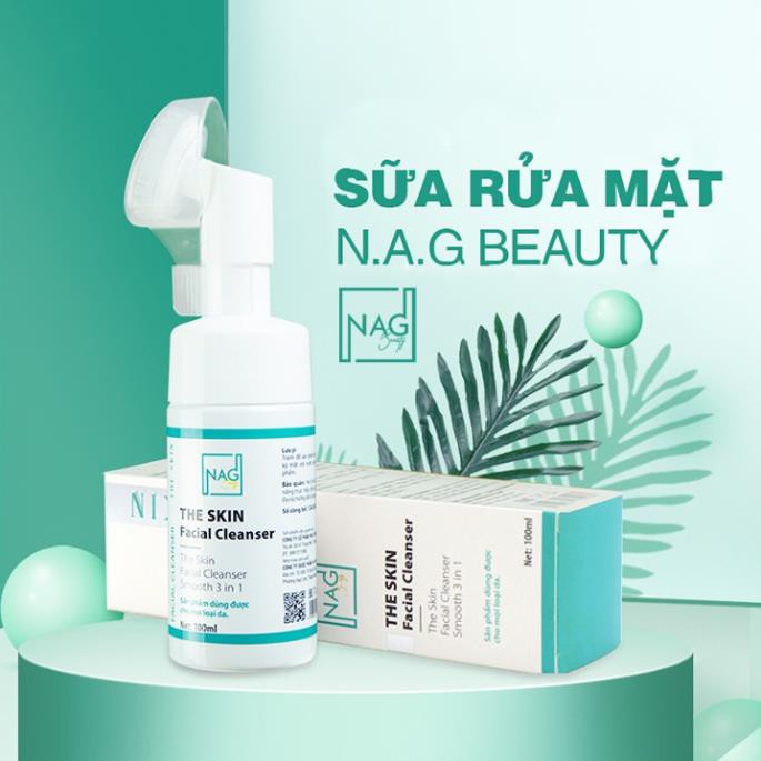 Sữa rửa mặt đầu cọ The Skin Cleanser 100ml cho da dầu mụn nhạy cảm dành cho nam nữ - NAG