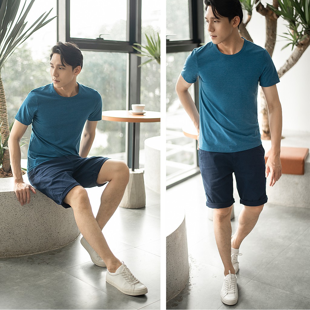 Áo phông nam cổ tròn Biluxury vải thun Cotton co giãn dày dặn dễ phối đồ 4APKB005XCV | BigBuy360 - bigbuy360.vn