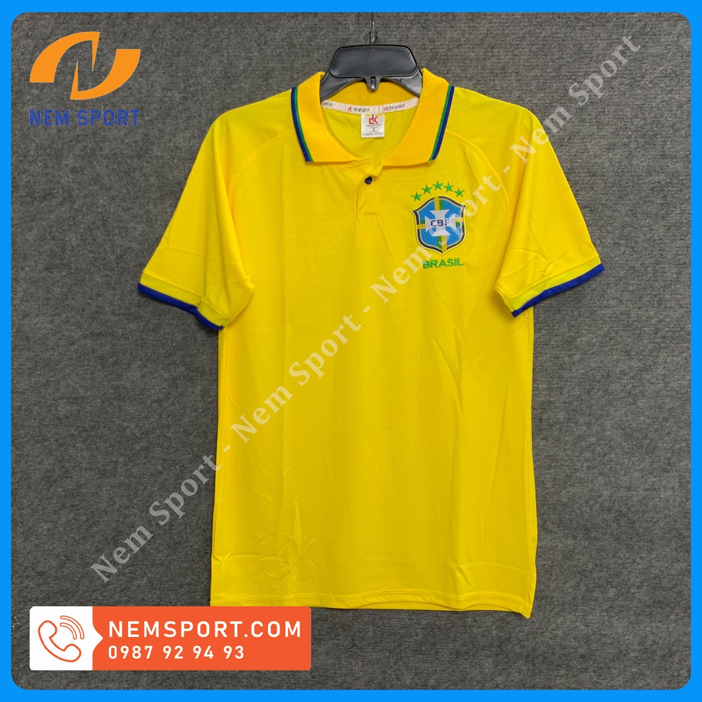 Áo Đá Bóng Đội Tuyển BRAZIL Màu Vàng Sân Nhà 2022