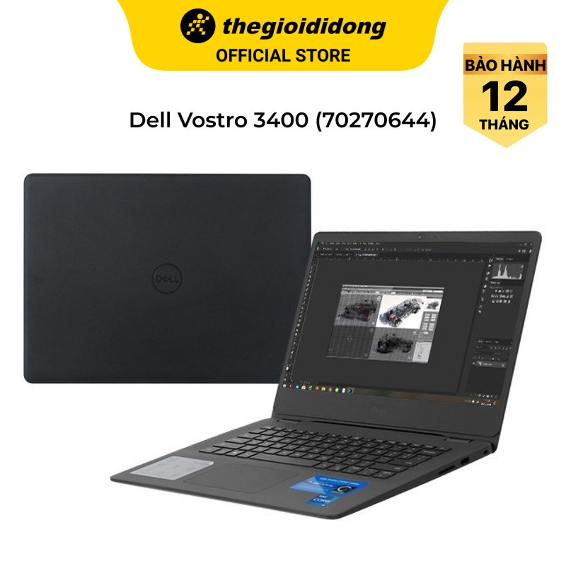 Laptop Dell Vostro 3400 i3 1115G4/8GB/256GB/14"F/OfficeHS/Win11/(70270644)/Đen - Hàng chính hãng