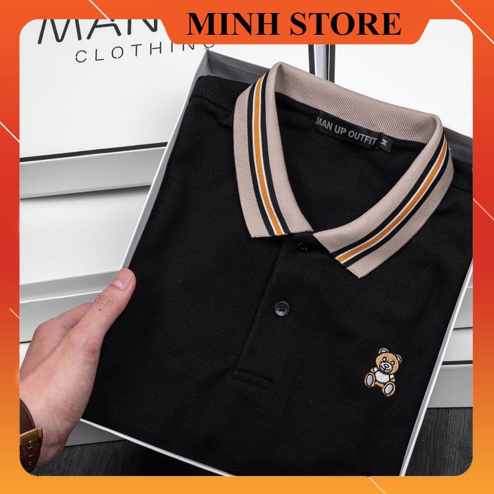 Áo polo nam GẤU Áo polo nam đẹp Chất liệu cotton mềm mịn, dầy dặn, hoạt động thoải mái, thấm hút mồ hôi tốt