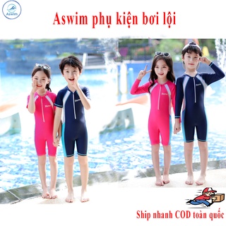 Đồ bơi trẻ em youyou, liền thân cộc tay quần đùi, liền thân dài tay quần đùi, chất liệu chống nắng, co giãn 4 chiều