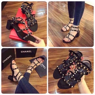 Sandal cao gót đinh tán đế 5cm