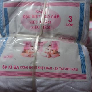lẻ  20 khăn sữa kiba 3 lớp
