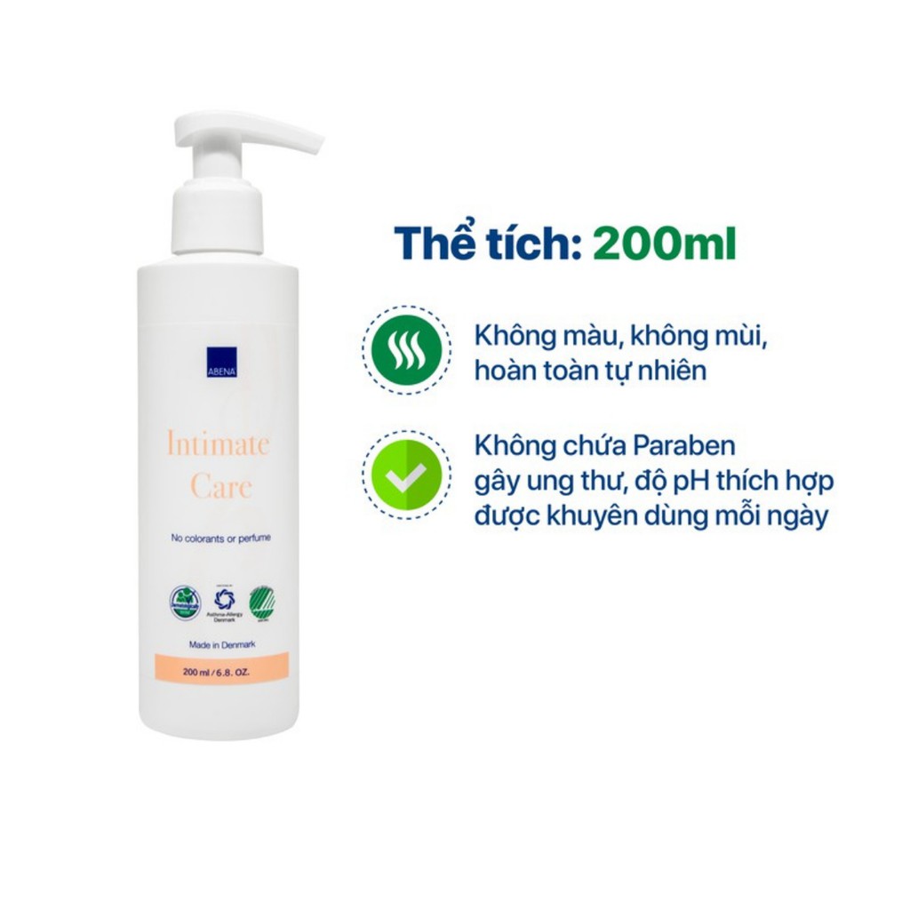 Dung dịch vệ sinh phụ nữ Abena Intimate Care 200ml dùng cho mọi loại da