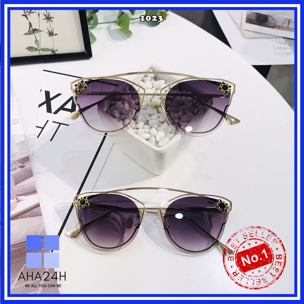 KÍNH MÁT NỮ THỜI TRANG XI ỐC ĐÍNH HOA CAO CẤP AH1023
