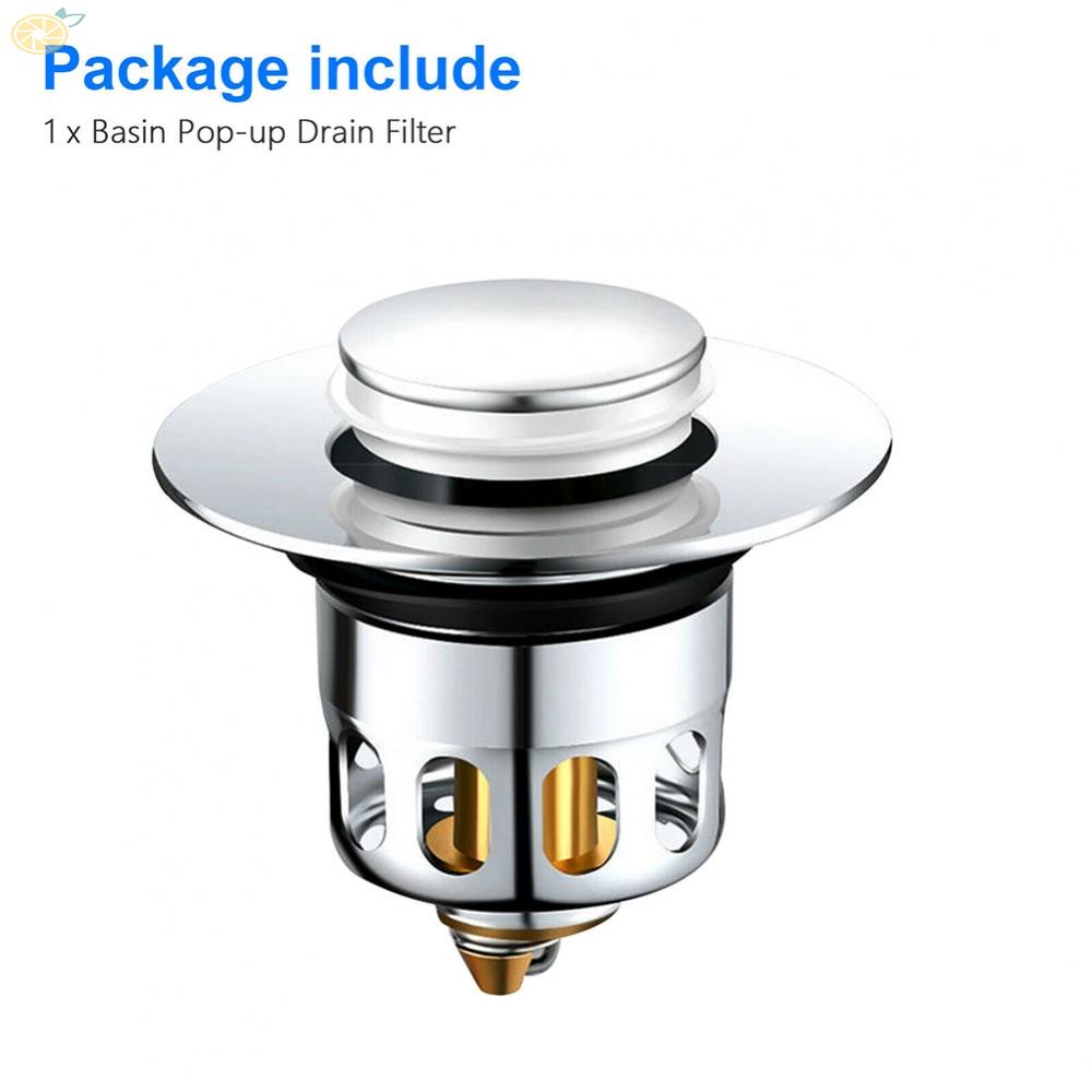 【VARSTR】1xWaterproof Bathroom Sink Plug Stopper Wash Basin Core Pop Up Drain Steel Brass