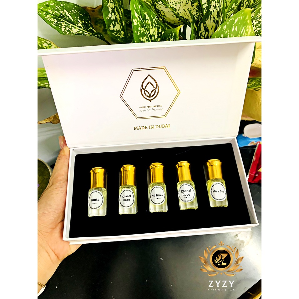 Set Tinh Dầu Nước Hoa Dubai Mini Chính Hãng - Set 5 Chai - Dành Cho Nam/Nữ