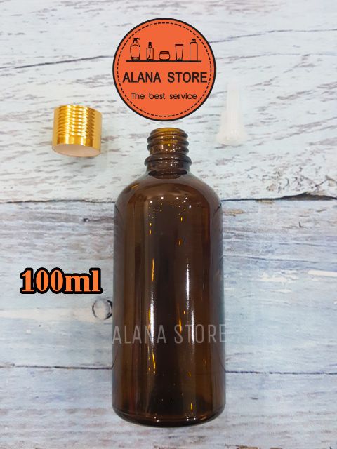 Chai tinh dầu thủy tinh nâu 100ml