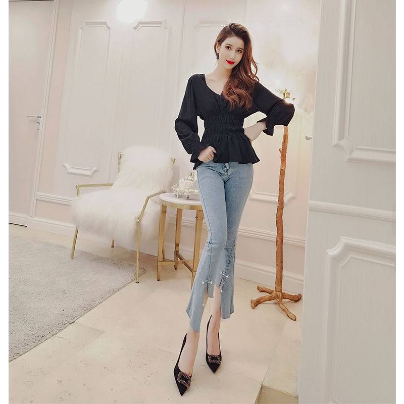 Quần Jeans Nữ Lưng Cao Phong Cách Hàn Quốc 2021