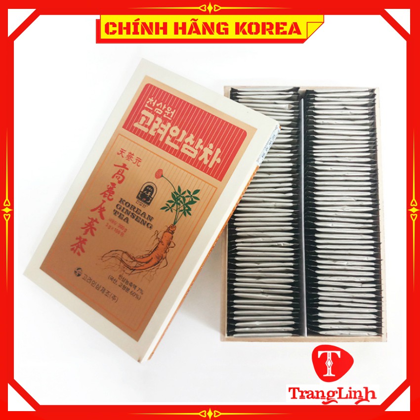 Trà sâm hộp gỗ Okinsam chính hãng - Trà hồng sâm hàn quốc hộp 100 gói - tranglinhkorea