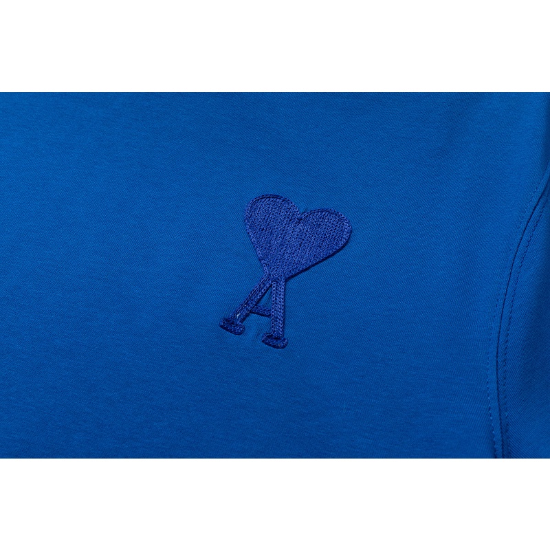 ❤❀  ❤ Áo Thun Cotton Tay Ngắn Dáng Rộng Thêu Hình Trái Tim Thời Trang Cho Cặp Đôi