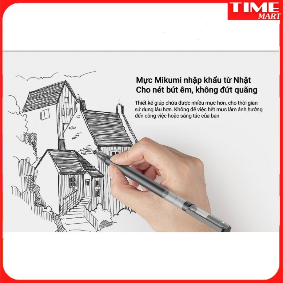 Bộ 10 bút bi nước cao cấp Xiaomi, Mực Mikumi Nhật, Nét đẹp, mực đều, dùng lâu