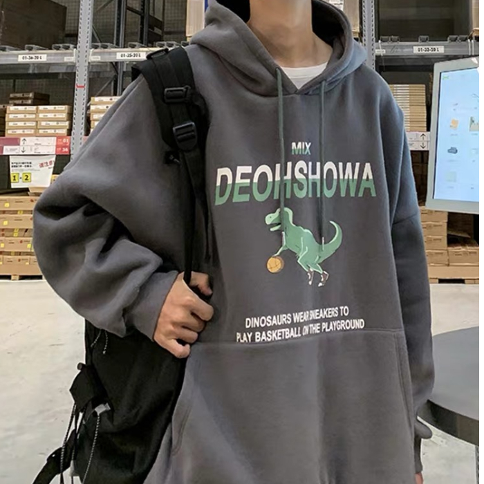 Áo Nỉ Có Mũ Trùm Đầu Họa Tiết Khủng Long Vui Nhộn Thời Trang Cho Nam | BigBuy360 - bigbuy360.vn