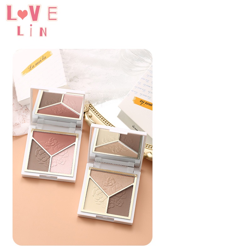 [Hàng mới về] Bảng phấn trang điểm mắt / mũi / má hồng có độ bóng cao ba màu sắc đẹp mắt Lameila | BigBuy360 - bigbuy360.vn
