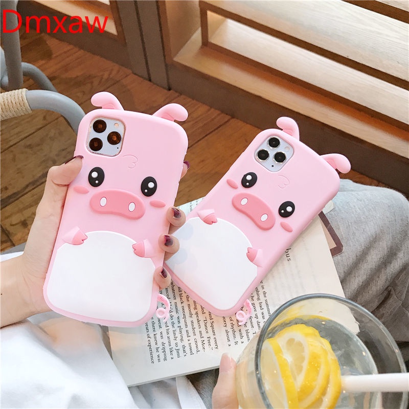 Ốp điện thoại TPU silicone heo hồng hoạt hình 3D thích hợp cho iPhone 12 Pro Max 12 Mini 11 Pro Max XS Max XR X 7 8 6