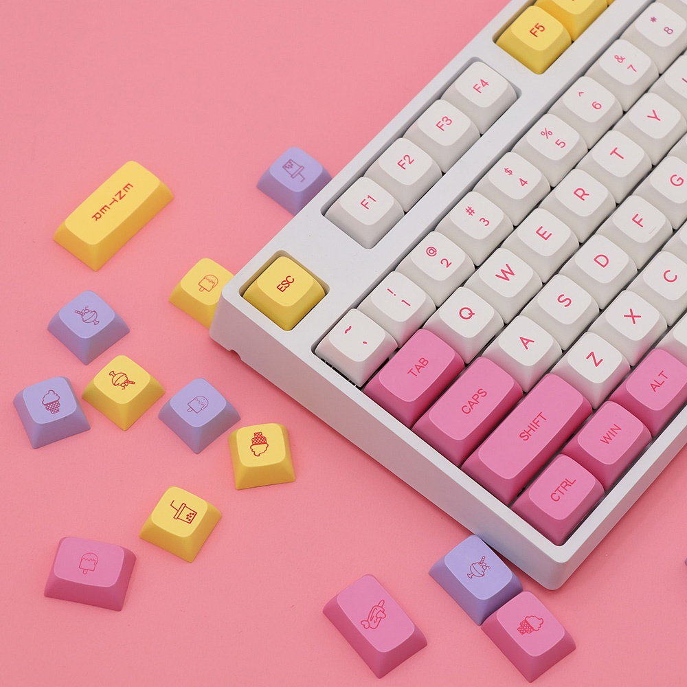 Bộ keycap PBT nút bàn phím cơ profile XDA Ice Cream, Macaroon ... phù hợp nhiều loại bàn phím