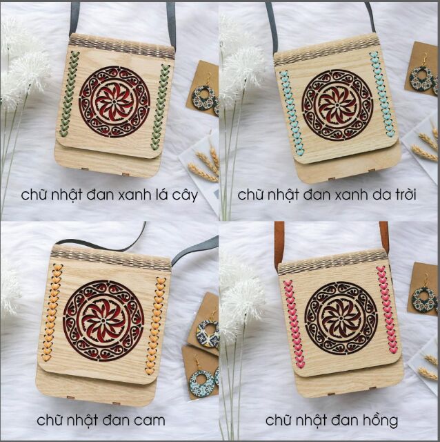 Túi gỗ vintage - túi gỗ hand made | BigBuy360 - bigbuy360.vn