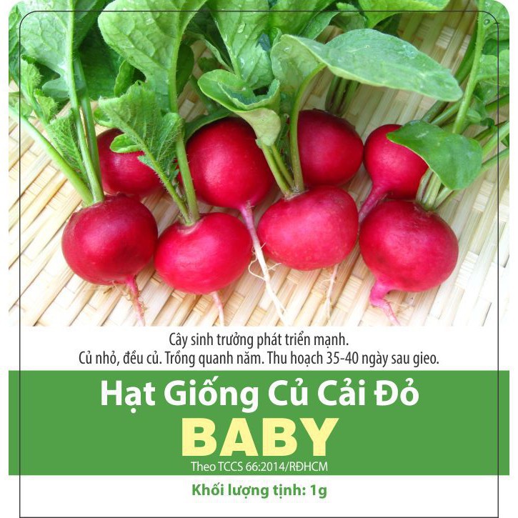 [ Rạng Đông] Hạt Giống Củ Cải Đỏ Baby Mini Gói 1g Năng Suất Cao