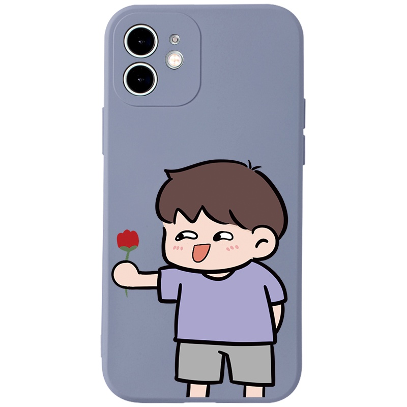 Ốp lưng JURSUE hoạt hình cặp đôi dễ thương đẹp cho iPhone 13 12 11 Pro Max SE 2020 X XR XS 8 7 ip 6S 6 Plus kute Y1911