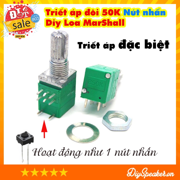 Chiết áp nút nhấn 10k / 50k Diy loa Marshall - Triết áp đặc biệt