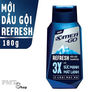 Dầu gội X-Men Go REFRESH 3X 3 Loại Bạc Hà 180g Xmen sức mạnh mát lạnh