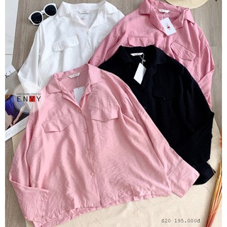 Áo sơ mi nữ cổ vest ENVY S20 chất vải tơ pháp nhẹ thoáng