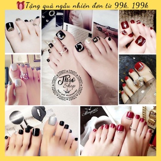 Bộ 24 Móng Chân Giả Đính Đá Cao Cấp Tặng Kèm Keo (Mẫu Hot)