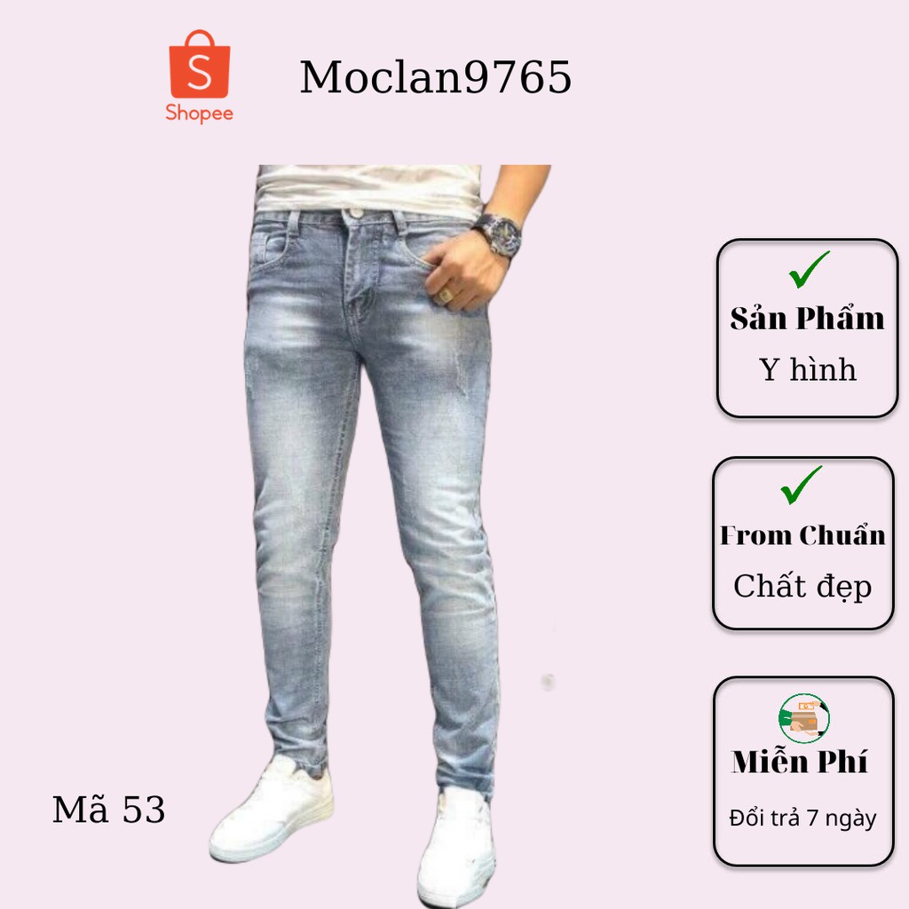 Quần jean nam cao cấp, chất liệu bò ( jean ) mềm mịn, from chuẩn, có nhiều mẫu đi kèm Moclan43