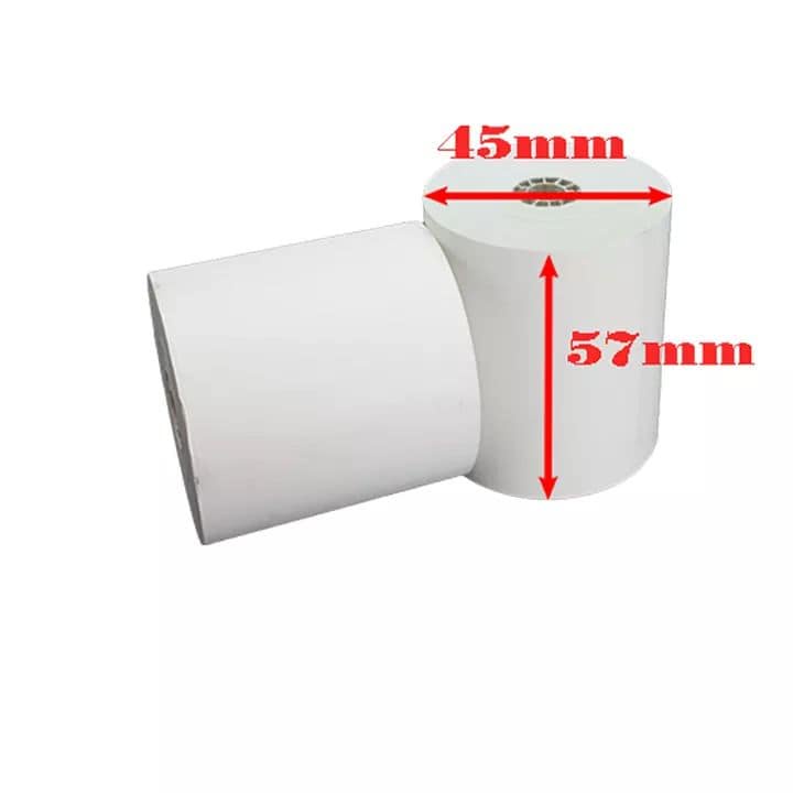 GIẤY IN NHIỆT K57 - K58 x 45mm, Giấy in bill - Giấy in hoá đơn khổ K57 K58*45, K57 k58 phi 45 cho máy in khổ 57, 58mm
