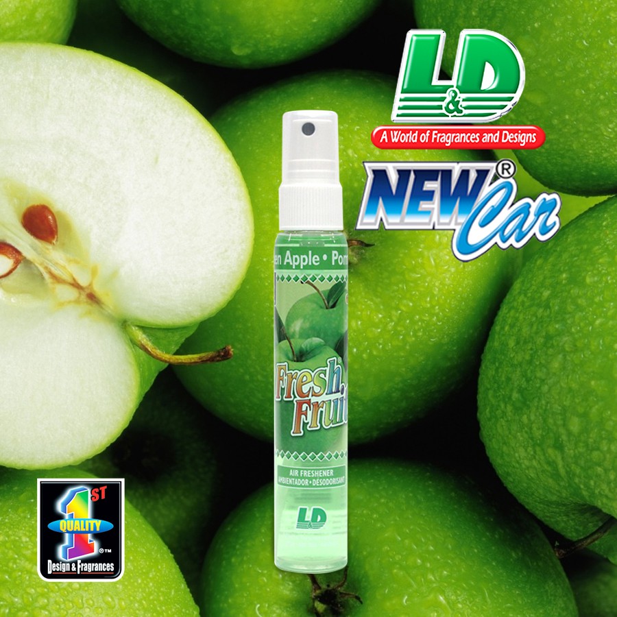 [Mã BMBAU50 giảm 10% đơn 99k] Nước Hoa Ô Tô Dạng Xịt L&amp;D Fresh Fruit Green Apple 60ml Nhập Khẩu Chính Hãng