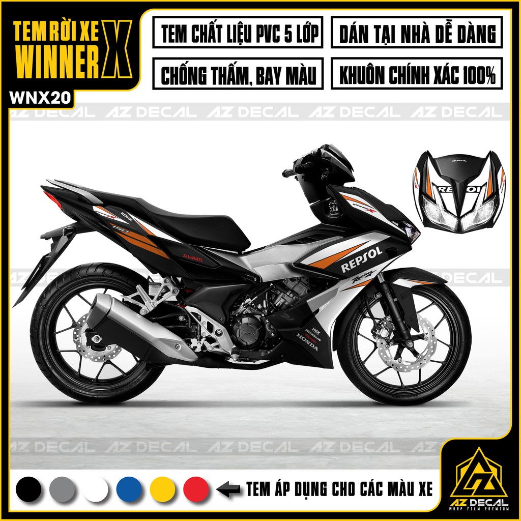 Tem Rời Xe Winner X Repsol | WNX20 | Decal Chế Cắt Khuôn Sẵn, Chống Nước, Bám Dính Chắc Chắn