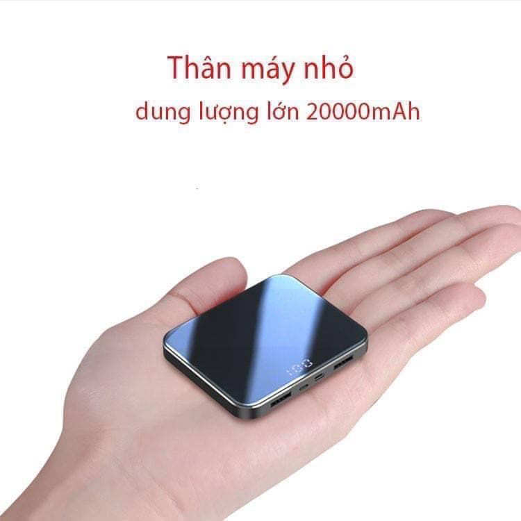 Sạc dự phòng mini có đèn led sạc được 2 điện thoại  20000mAH- hotttrend nhất thị trường (Ảnh thật)