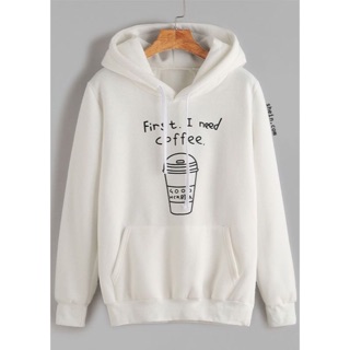 Áo unisex Hoodie in nỉ bông nhiều màu . H67-First. I need coffee