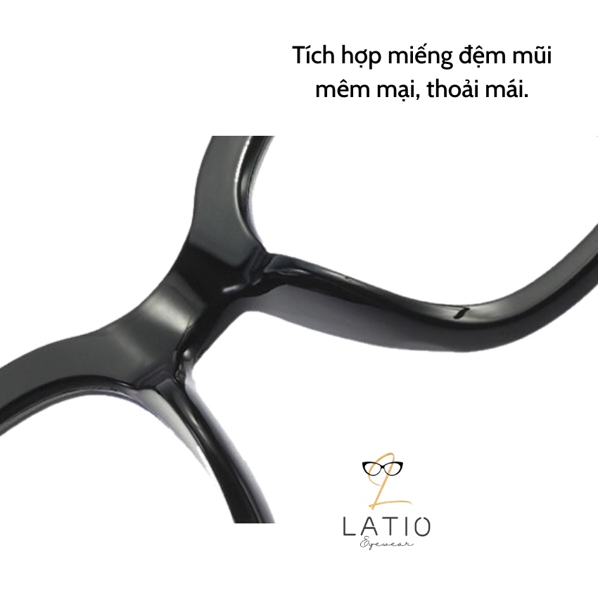 Kính mắt nam nữ, kính thời trang LATIO với thiết kế 2 chấm basic kết hợp mắt kính chống ánh sáng xanh KM42