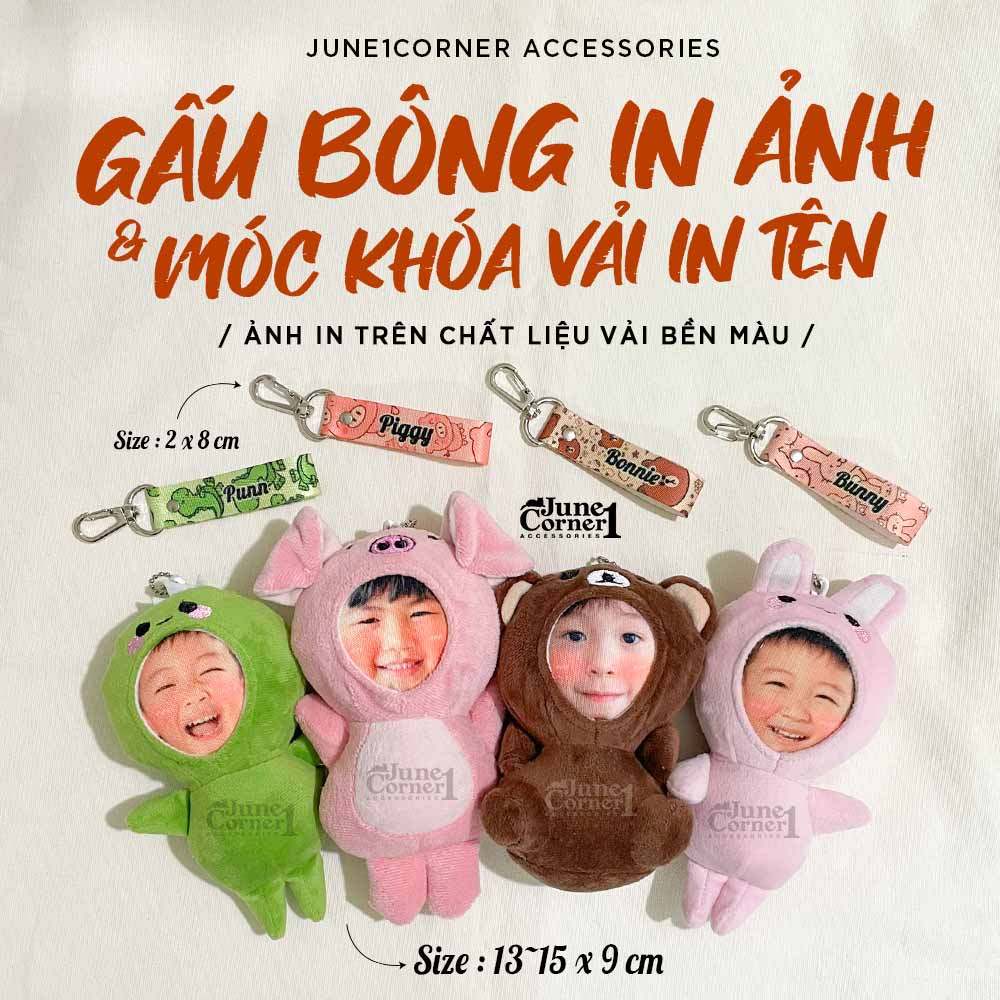 GẤU BÔNG IN ẢNH TRÊN VẢI THEO YÊU CẦU ( MÓC KHÓA GẤU BÔNG ) - MIỄN PHÍ ĐÓNG GÓI QUÀ TẶNG