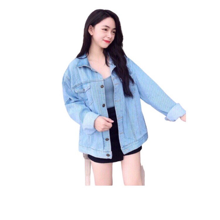 HCM Áo Khoác Jean From Vừa Có In Hình mã: CT175