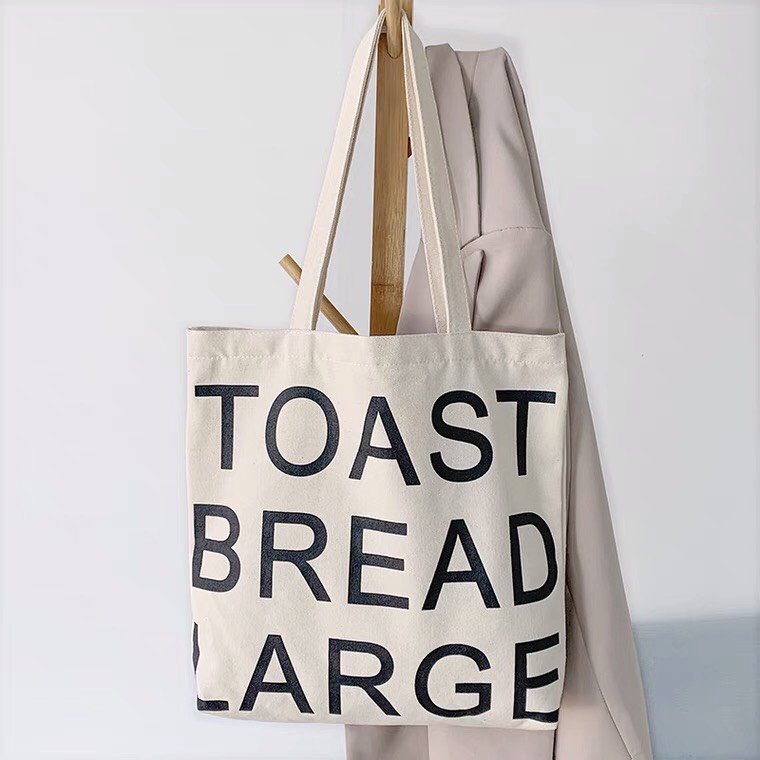 Túi tote vải canvas cao cấp Toast Bread Large khổ vuông phong cách Hàn Quốc