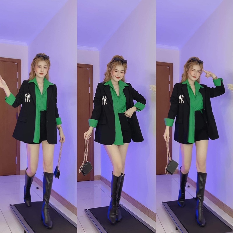 set vest blazer NY + Sơ mi xanh lá ( có bán rời ) | BigBuy360 - bigbuy360.vn