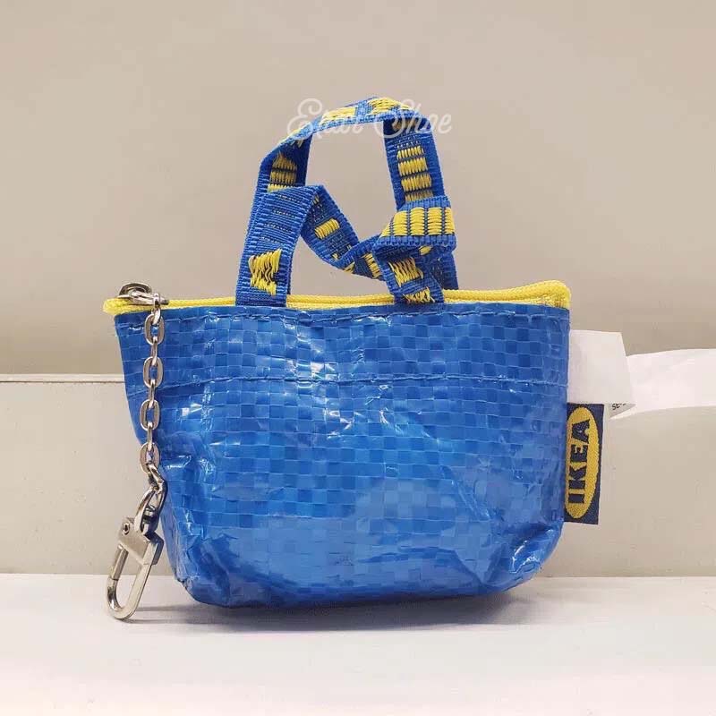 Oeteo Cửa Hàng Mặt Dây Chuyền Túi Dệt Mini Màu Xanh Lam Sáng Tạo