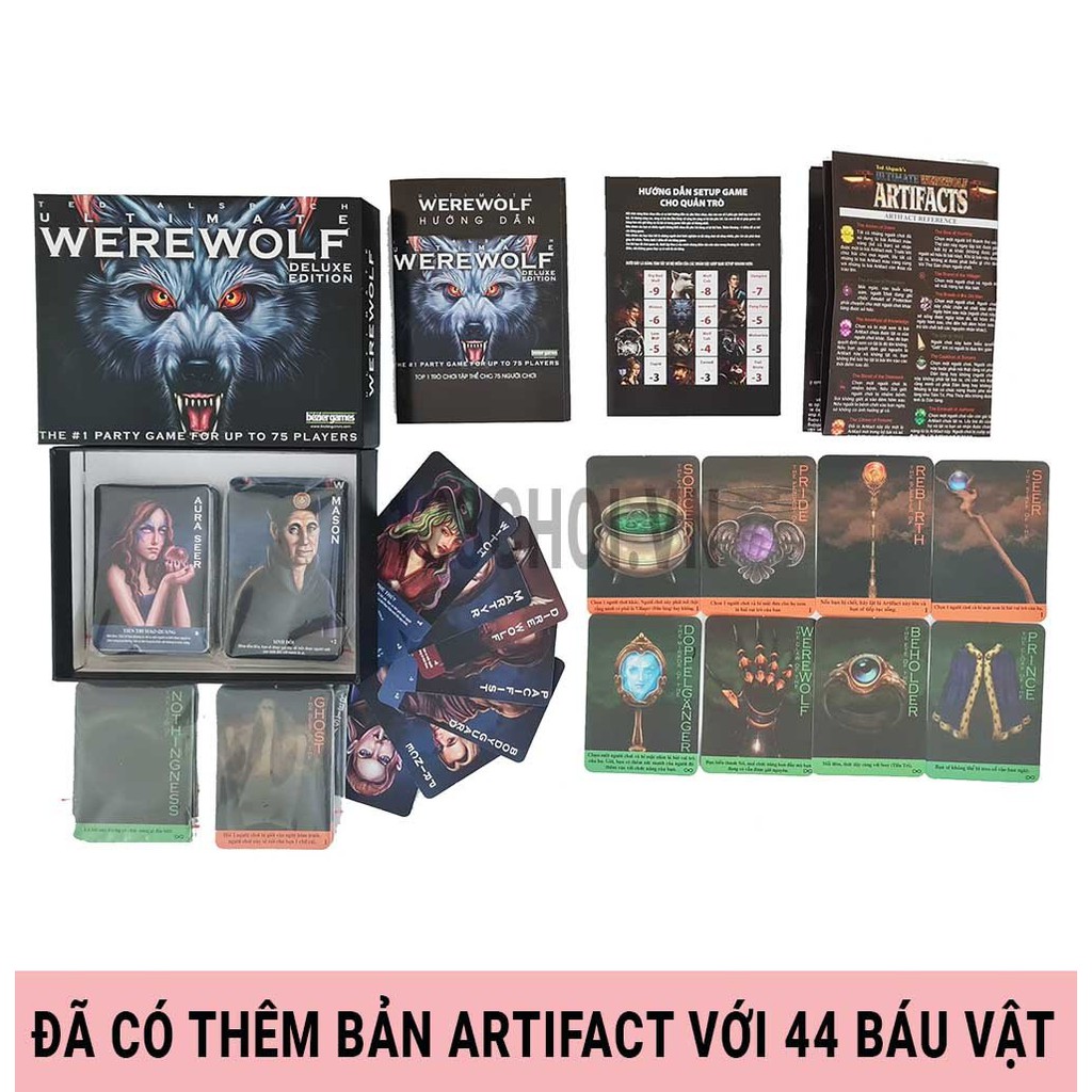 Ma Sói Werewolf Ultimate + Ma sói Artifact bản Tiếng Việt cao cấp, game nhập vai dành cho 5 - 75 người chơi