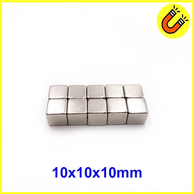 Nam châm đất hiếm lập phương vuông 10x10x10mm siêu hút