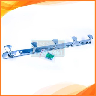 Móc quần áo treo tường hình bàn chân inox 304 loại 5 móc 9303